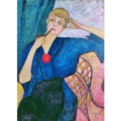 Portrait of Anna Aagaard Painting Reproduction