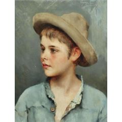 His New Hat Painting Reproduction