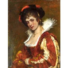 Portrait of a Venetian Lady Painting Reproduction