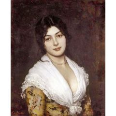Young Italian Lady Painting Reproduction