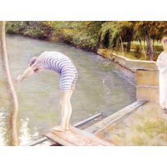 Bathers, Banks of the Yerres Painting Reproduction