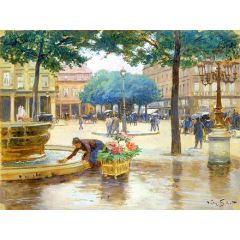 Place du Palais Royal, Rainy Day Painting Reproduction