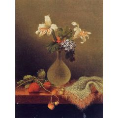 A Vase of Corn Lilies and Heliotrope Painting Reproduction