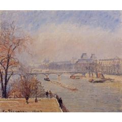 The Louvre, March Mist Painting Reproduction
