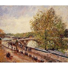 The Pont Royal, Grey Weather, Afternoon, Spring Painting Reproduction