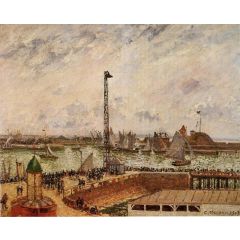 The Pilot’s Jetty, Le Havre, Morning, Grey Weather, Misty Painting Reproduction