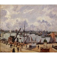 L’avant-port du Havre – matin, soleil; Marée montant, also known as The Inner Harbour, Le Havre, Morning Sun, Rising Tide Painting Reproduction