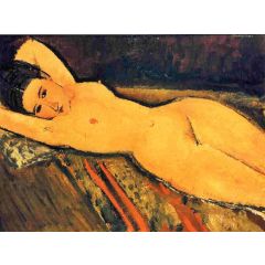Reclining Nude, Arms Folded under Her Head Painting Reproduction