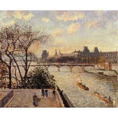 The Louvre and the Seine from the Pont-Neuf Painting Reproduction