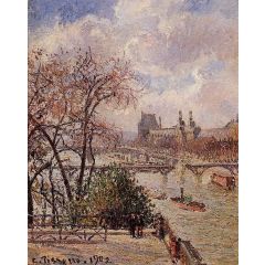 The Louvre, Gray Weather, Afternoon Painting Reproduction