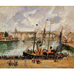 The Inner Harbor, Dieppe: High Tide, Morning, Grey Weather Painting Reproduction