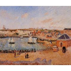 The Inner Harbor, Dieppe: Afternoon, Sun, Low Tide Painting Reproduction