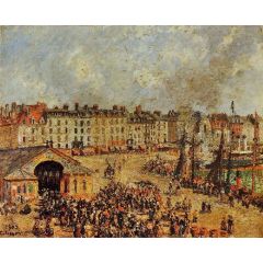The Fishmarket, Dieppe Painting Reproduction