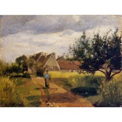 Entering a Village Painting Reproduction
