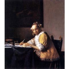 A Lady Writing a Letter Painting Reproduction