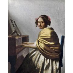 Young Woman Seated at the Virginals Painting Reproduction