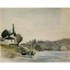 The Banks of the Marne at Cennevieres Painting Reproduction