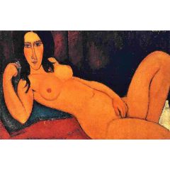 Reclining Nude with Loose Hair Painting Reproduction