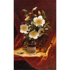Cherokee Roses in a Glass Painting Reproduction