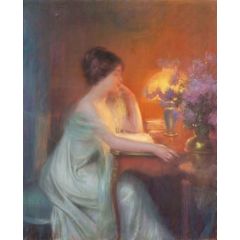 Woman Reading Painting Reproduction