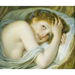 Girl Lying in Bed Painting Reproduction