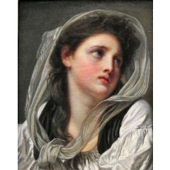 Head of Young Woman, also known as Contemplation Painting Reproduction