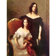 Portrait of Two Sisters Painting Reproduction