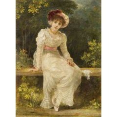 Lady Seated in a Garden Painting Reproduction