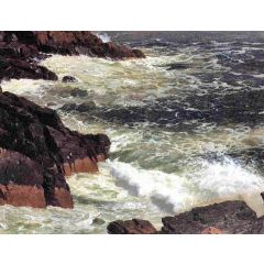 Rough Surf, Mount Desert Island Painting Reproduction