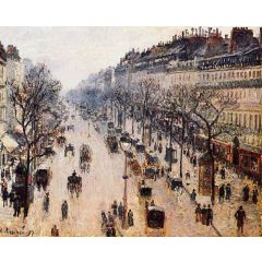 Boulevard Montmartre: Winter Morning Painting Reproduction