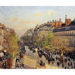 Boulevard Montmartre: Sunset Painting Reproduction