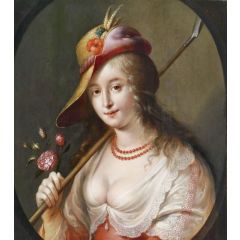 A Shepherdess Painting Reproduction