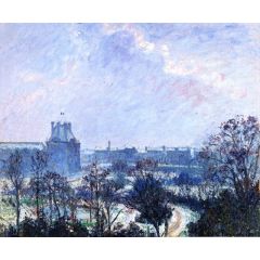 Garden of the Louvre: Snow Effect Painting Reproduction