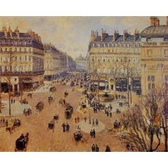 Place du Theatre Francais: Afternoon Sun in Winter Painting Reproduction