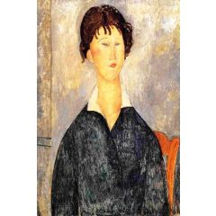 Portrait of a Woman with a White Collar Painting Reproduction