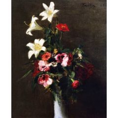 Flowers in a Porcelain Vase Painting Reproduction