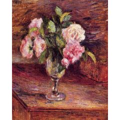 Roses in a Glass Painting Reproduction