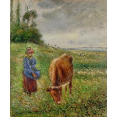 Cowherd, Pontoise Painting Reproduction