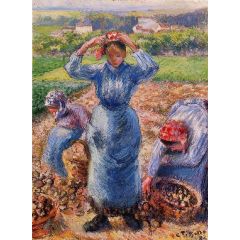 Peasants Harvesting Potatoes Painting Reproduction
