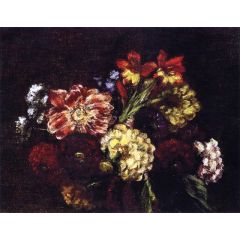 Flowers: Dahlias and Gladiolas Painting Reproduction