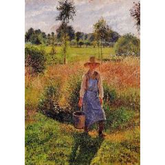 The Gardener, Afternoon Sun, Eragny Painting Reproduction
