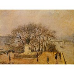 The Pont-Neuf, Statue of Henri IV: Mist Painting Reproduction