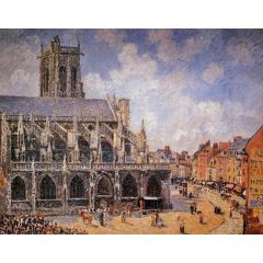 The Church of Saint-Jacques, Dieppe: Morning Sun Painting Reproduction