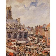 The Market by the Church of Saint-Jacques, Dieppe Painting Reproduction