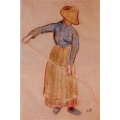 Peasant with a Pitchfork Painting Reproduction