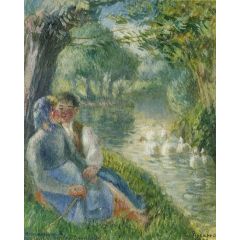 Lovers Seated at the Foot of a Willow Tree Painting Reproduction