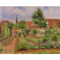 Vegetable Garden in Eragny, Overcast Sky, Morning Painting Reproduction