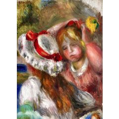 Hat with a Red Ribbon Painting Reproduction