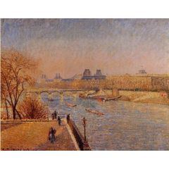 The Louvre: Winter Sunshine, Morning Painting Reproduction