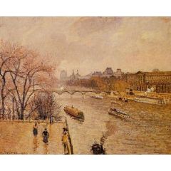 The Louvre: Afternoon, Rainy Weather Painting Reproduction